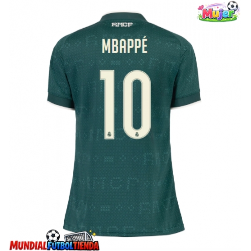 Camiseta Real Madrid Kylian Mbappe #10 Segunda Equipación Replica 2026-27 para mujer mangas cortas